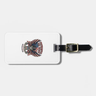 Patriotic Biker Skull Biker Road Freedom Patriot A Luggage Tag
