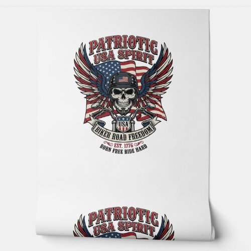 Patriotic Biker Skull Biker Road Freedom Patriot A Wallpaper