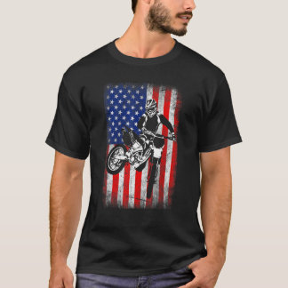 Patriotic Biker Usa Flag Motorcycle American Flag T-Shirt