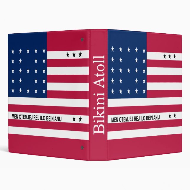 Patriotic Bikini Atoll Flag 3 Ring Binder (Background)