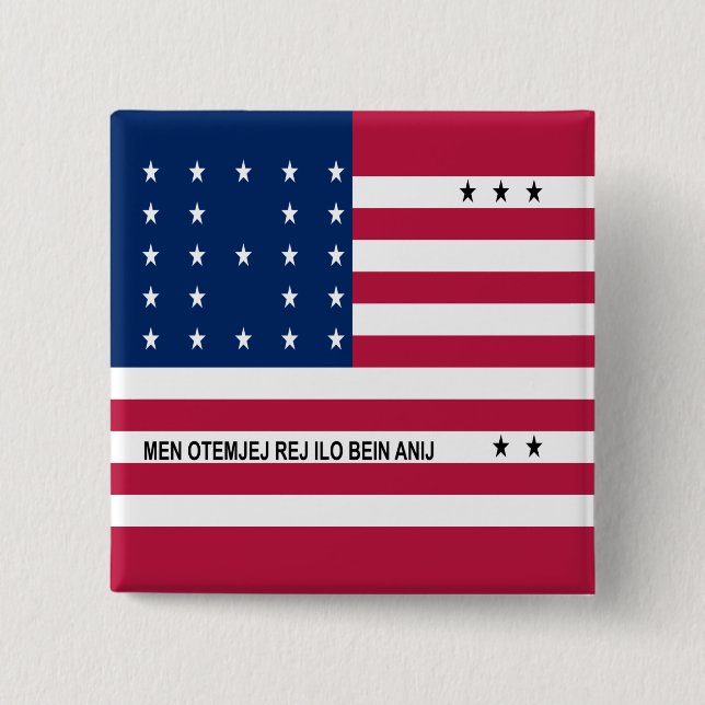 Patriotic Bikini Atoll Flag Button (Front)