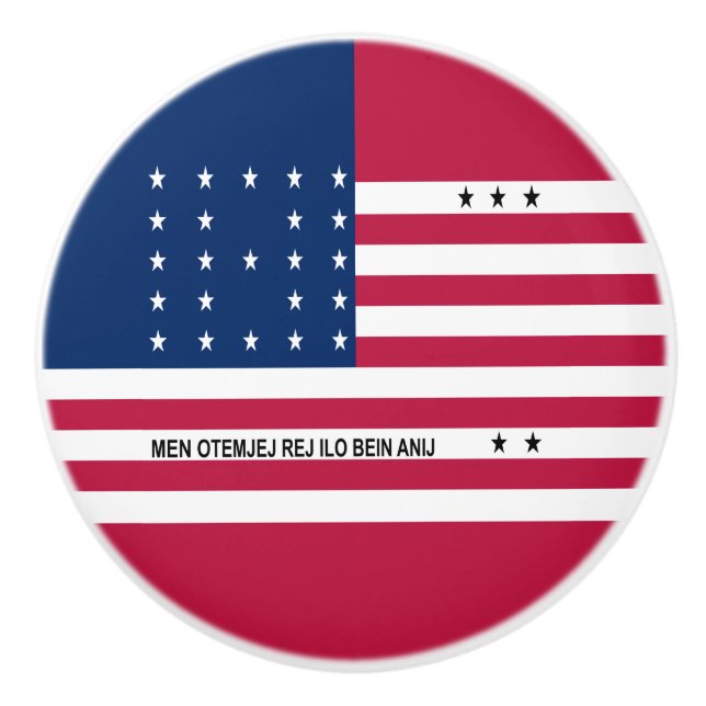 Patriotic Bikini Atoll Flag Ceramic Knob (Front)