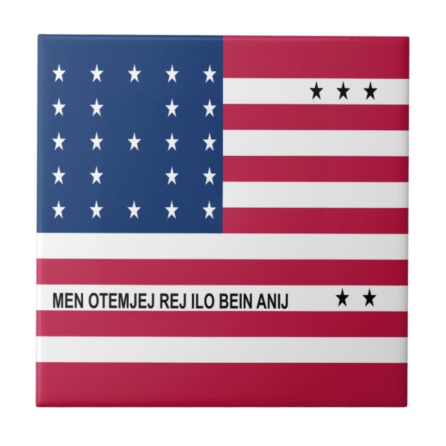 Patriotic Bikini Atoll Flag Ceramic Tile (Front)
