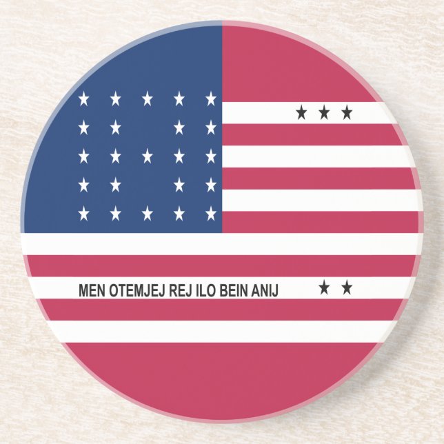 Patriotic Bikini Atoll Flag Coaster (Front)
