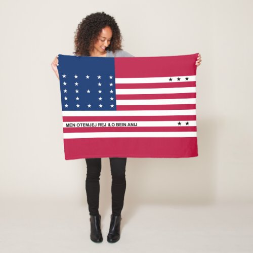 Patriotic Bikini Atoll Flag Fleece Blanket