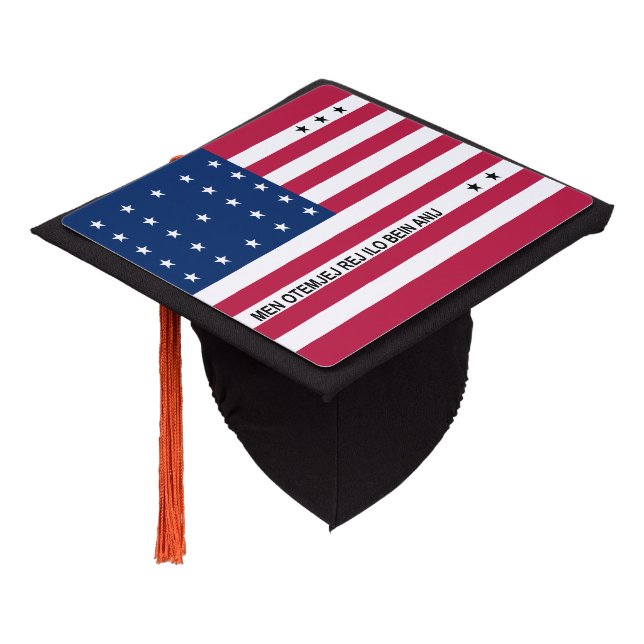 Patriotic Bikini Atoll Flag Graduation Cap Topper (Angled)