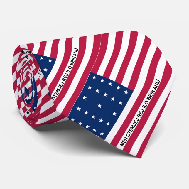 Patriotic Bikini Atoll Flag Neck Tie (Rolled)
