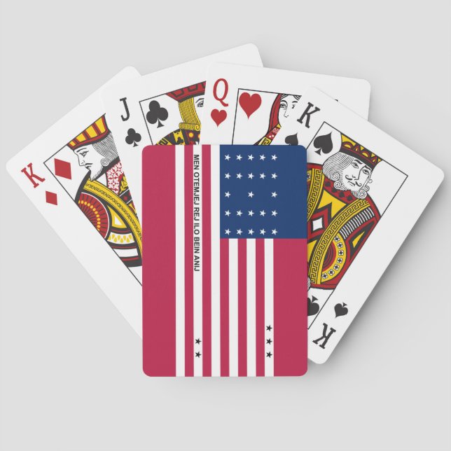 Patriotic Bikini Atoll Flag Poker Cards (Back)