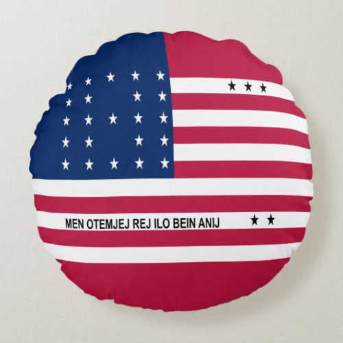 Patriotic Bikini Atoll Flag Round Pillow