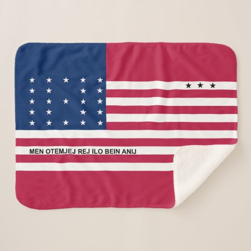 Patriotic Bikini Atoll Flag Sherpa Blanket