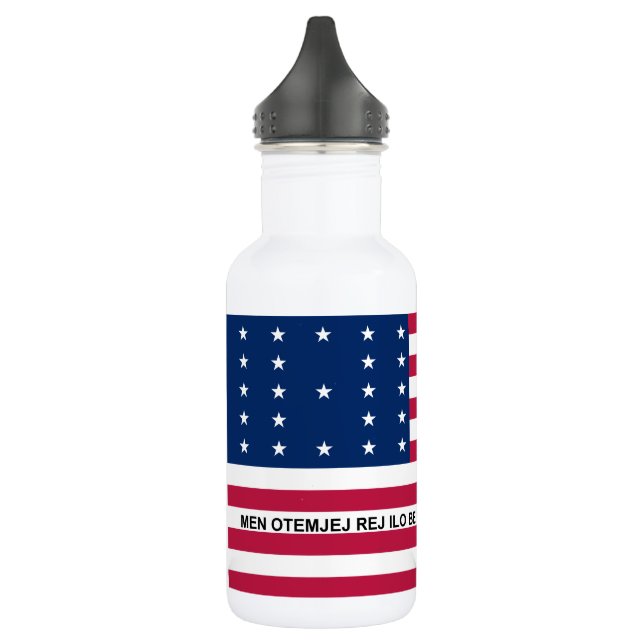 Patriotic Bikini Atoll Flag Stainless Steel Water Bottle (Left)