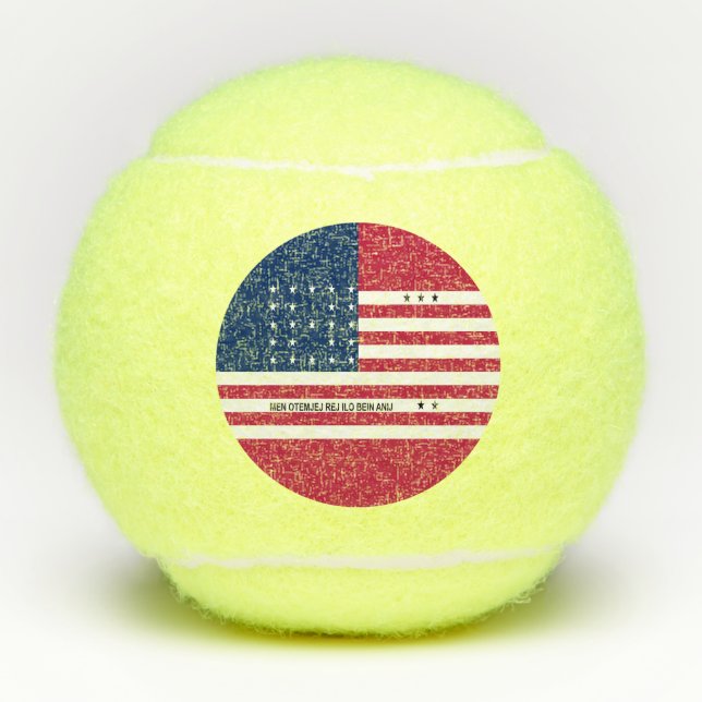Patriotic Bikini Atoll Flag Tennis Balls (Front)