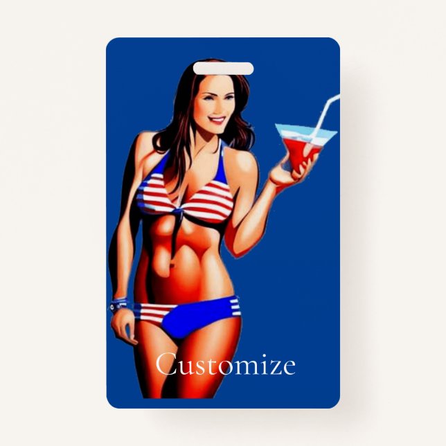 Patriotic Bikini Fitness Model Thunder_Cove  Badge (Back)