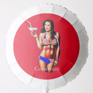 Patriotic Bikini Fitness Model Thunder_Cove Balloon
