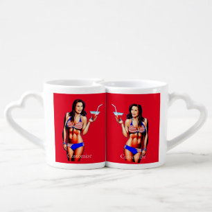 Patriotic Bikini Fitness Model Thunder_Cove  Coffee Mug Set