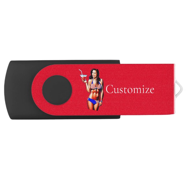 Patriotic Bikini Fitness Model Thunder_Cove  Flash Drive (Front)