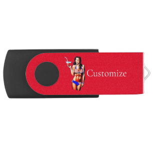 Patriotic Bikini Fitness Model Thunder_Cove  Flash Drive