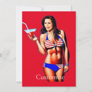Patriotic Bikini Fitness Model Thunder_Cove  Invitation