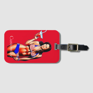 Patriotic Bikini Fitness Model Thunder_Cove Luggage Tag