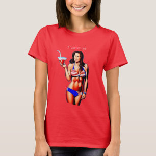 Patriotic Bikini Fitness Model Thunder_Cove  T-Shirt