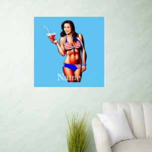 Patriotic Bikini Fitness Model Thunder_Cove  Wall Decal