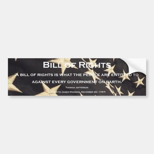 Patriotic Bill of Rights Bumper Sticker