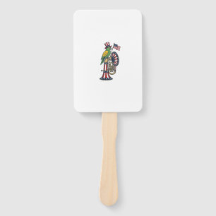 Patriotic Bird Vintage Engraving Music Shirt Desig Hand Fan
