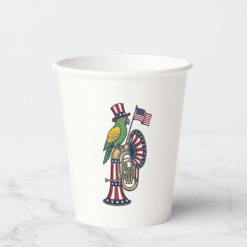 Patriotic Bird Vintage Engraving Music Shirt Desig Paper Cups