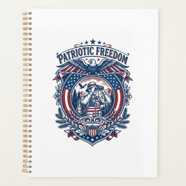 Patriotic Birdwatcher Vector Graphic Tee (2) Planner (Front)