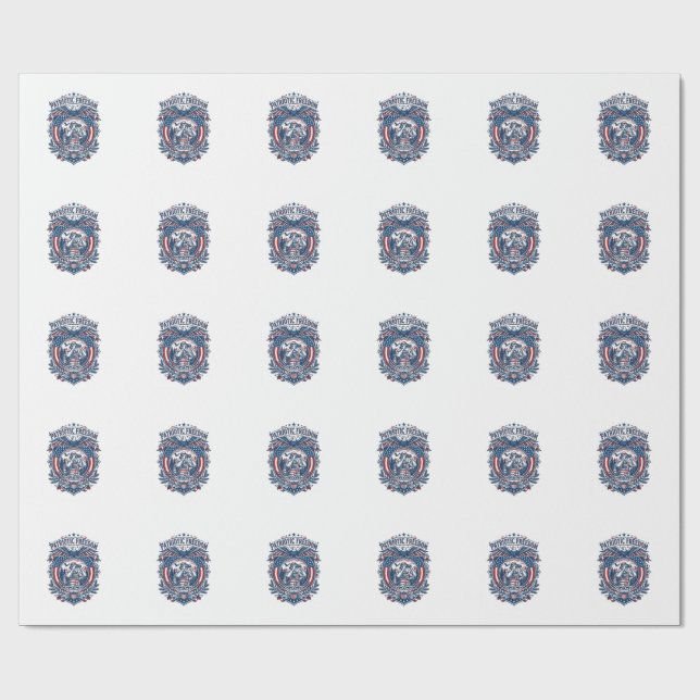 Patriotic Birdwatcher Vector Graphic Tee (2) Wrapping Paper (Flat)