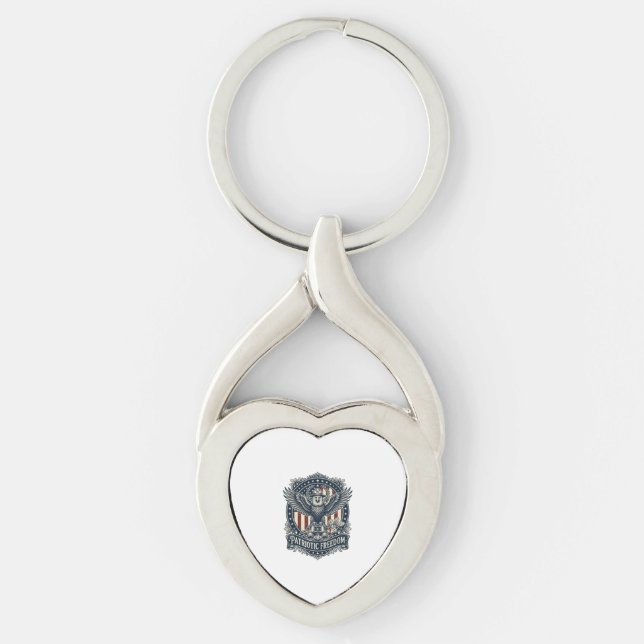 Patriotic Birdwatcher Vector Graphic Tee Keychain (Front)