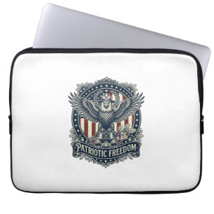 Patriotic Birdwatcher Vector Graphic Tee Laptop Sleeve