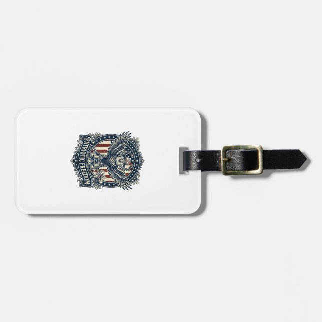 Patriotic Birdwatcher Vector Graphic Tee Luggage Tag (Front Horizontal)