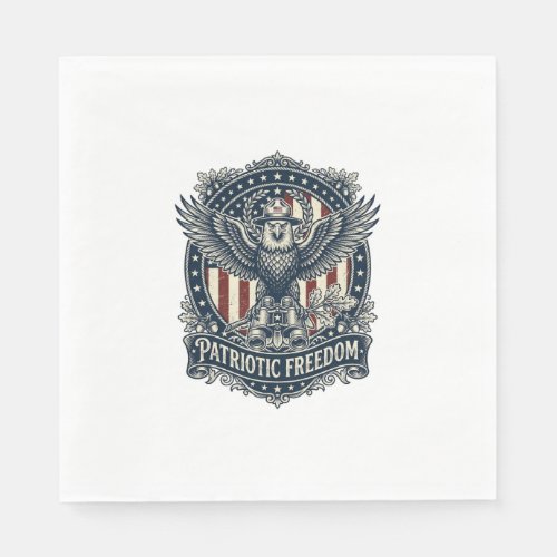 Patriotic Birdwatcher Vector Graphic Tee Napkins