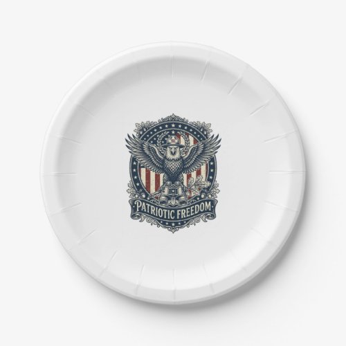 Patriotic Birdwatcher Vector Graphic Tee Paper Plates