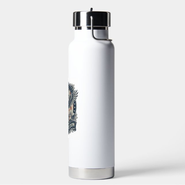 Patriotic Birdwatcher Vector Graphic Tee Water Bottle (Left)