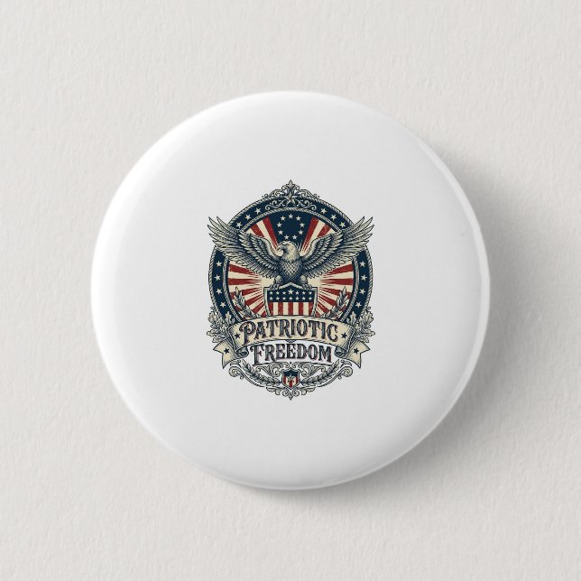 Patriotic Birth Year Series Vector Graphic Tee Button (Front)