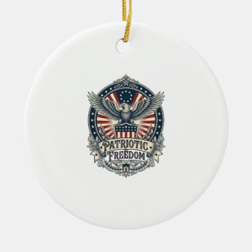 Patriotic Birth Year Series Vector Graphic Tee Ceramic Ornament