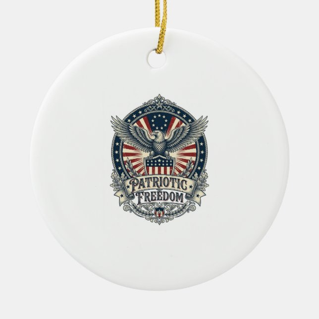 Patriotic Birth Year Series Vector Graphic Tee Ceramic Ornament (Front)