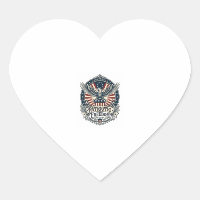 Patriotic Birth Year Series Vector Graphic Tee Heart Sticker (Front)