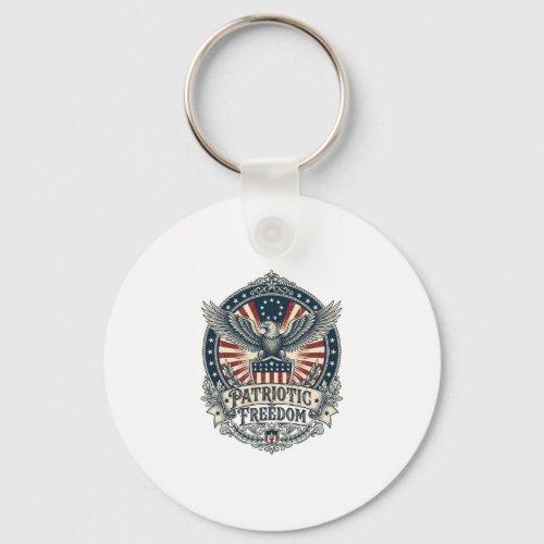 Patriotic Birth Year Series Vector Graphic Tee Keychain