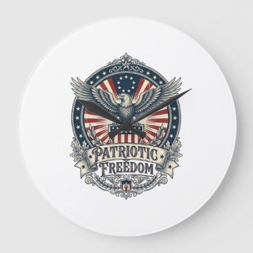 Patriotic Birth Year Series Vector Graphic Tee Large Clock