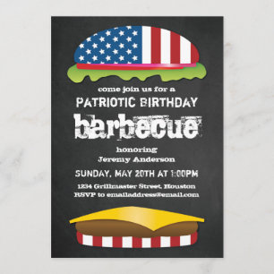 Patriotic Birthday BBQ Invitation