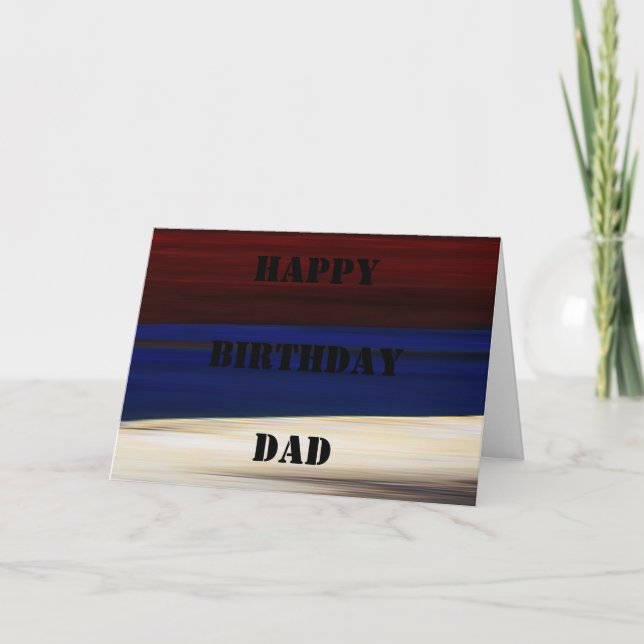 Patriotic Birthday ~ Card Red White (Front)