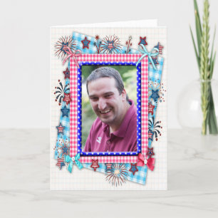 Patriotic birthday card with photo