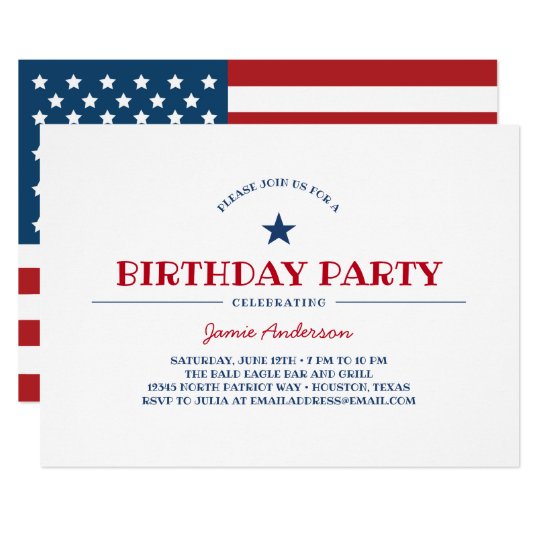Patriotic Birthday Party Invitation | Zazzle.com