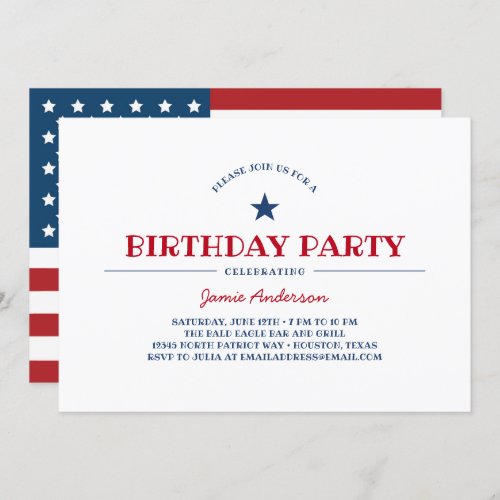 Patriotic Birthday Party Invitation