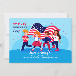 Patriotic Birthday Party Invitation