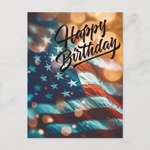 Patriotic Birthday Postcard