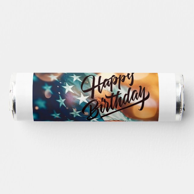 Patriotic Birthday Postcard Breath Savers® Mints (Front)